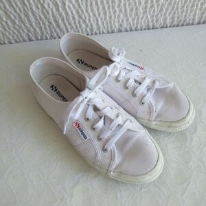 Superga White Shoes Sneakers 6 US Male 7.5 Female 38 EU Canvas